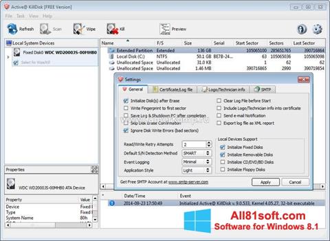 Skärmdump Active KillDisk för Windows 8.1