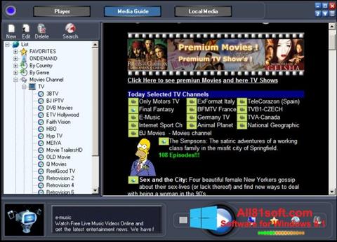 Skärmdump Online TV Live för Windows 8.1