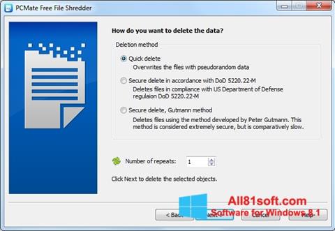 Skärmdump File Shredder för Windows 8.1