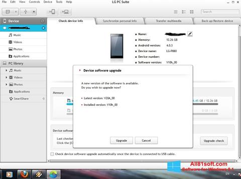 Skärmdump LG PC Suite för Windows 8.1