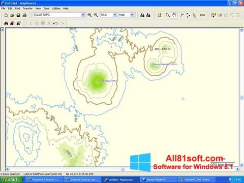 Skärmdump MapSource för Windows 8.1