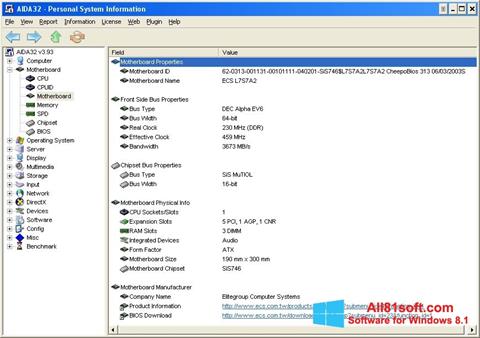 Skärmdump AIDA32 för Windows 8.1