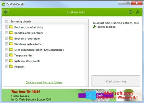 Skärmdump Dr.Web CureIt för Windows 8.1