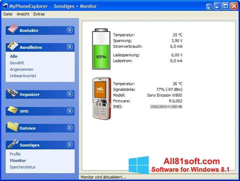Skärmdump MyPhoneExplorer för Windows 8.1