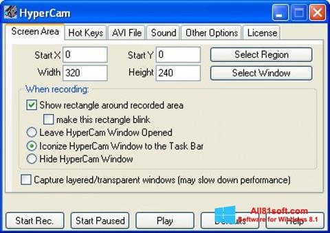 Skärmdump HyperCam för Windows 8.1