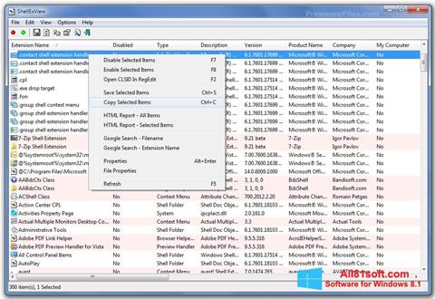 Skärmdump ShellExView för Windows 8.1