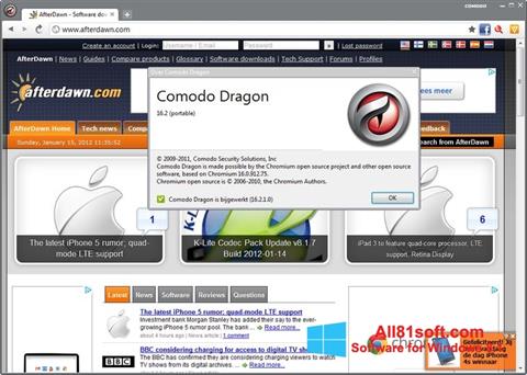 Skärmdump Comodo Dragon för Windows 8.1