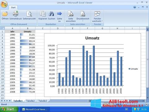 Skärmdump Excel Viewer för Windows 8.1