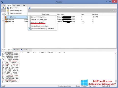 Skärmdump Proxifier för Windows 8.1