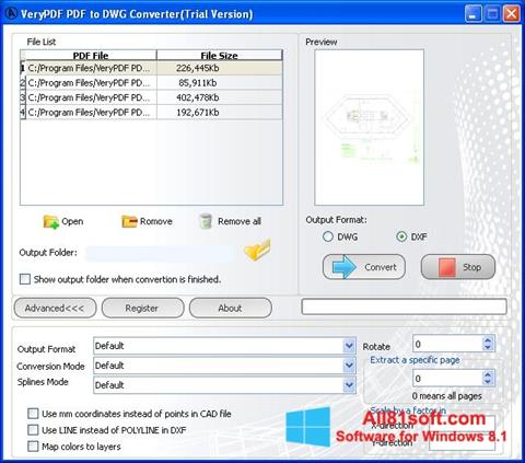 Skärmdump PDF to DWG Converter för Windows 8.1