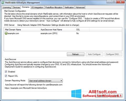 Skärmdump Microsoft ActiveSync för Windows 8.1