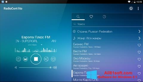 Skärmdump Radiocent för Windows 8.1
