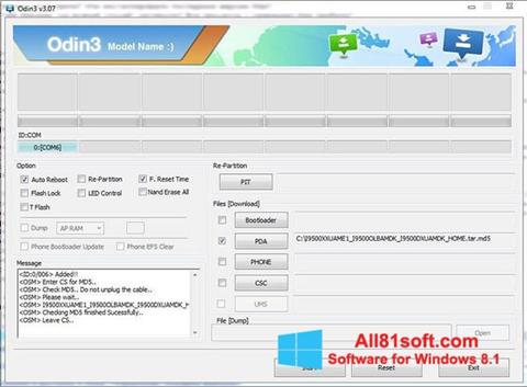 Skärmdump Odin för Windows 8.1