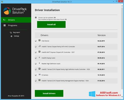 Skärmdump DriverPack Solution för Windows 8.1
