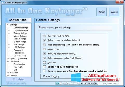 Skärmdump Keylogger för Windows 8.1