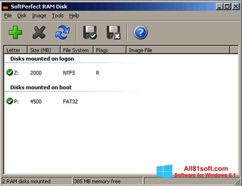 Skärmdump SoftPerfect RAM Disk för Windows 8.1