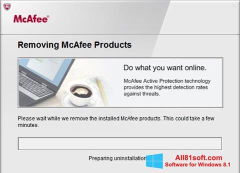 Skärmdump McAfee Consumer Product Removal Tool för Windows 8.1