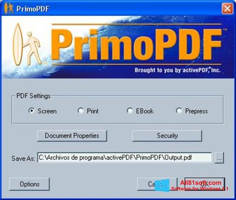 Skärmdump PrimoPDF för Windows 8.1