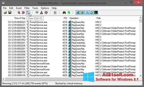 Skärmdump Process Monitor för Windows 8.1