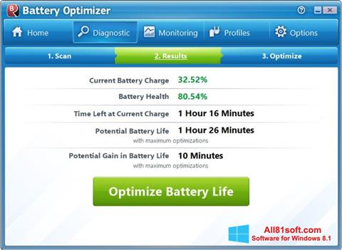 Skärmdump Battery Optimizer för Windows 8.1