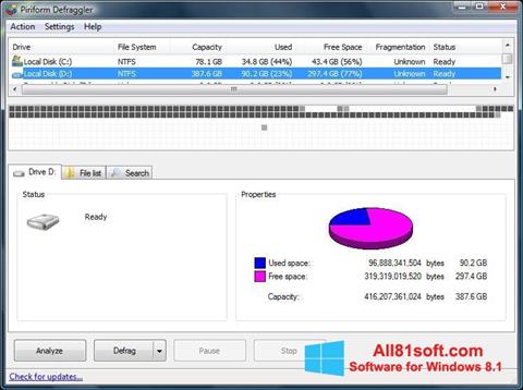 Skärmdump Defraggler för Windows 8.1