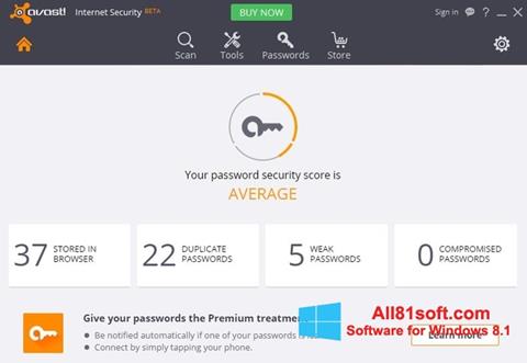 Skärmdump Avast Internet Security för Windows 8.1