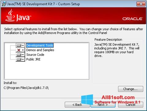 Skärmdump Java Development Kit för Windows 8.1