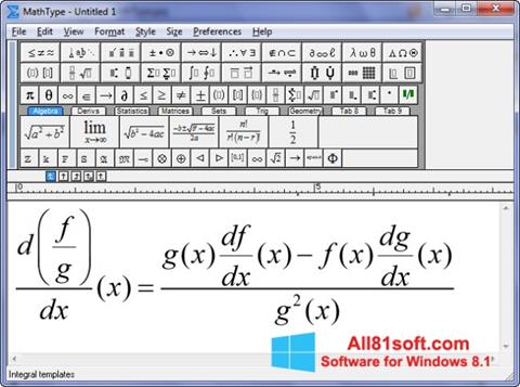 Skärmdump MathType för Windows 8.1