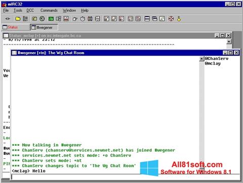 Skärmdump mIRC för Windows 8.1