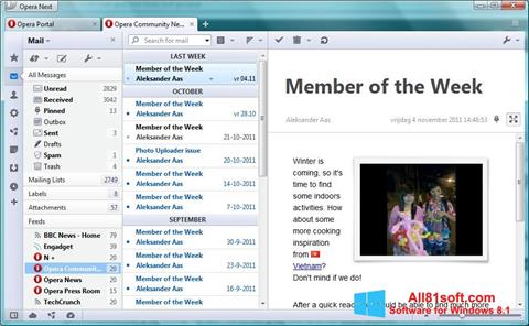 Skärmdump Opera Mail för Windows 8.1