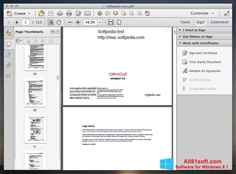 Skärmdump Adobe Acrobat för Windows 8.1