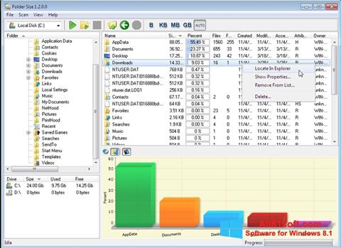 Skärmdump Folder Size för Windows 8.1