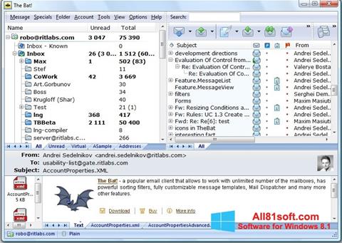 Skärmdump The Bat! för Windows 8.1