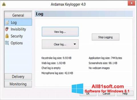 Skärmdump Ardamax Keylogger för Windows 8.1