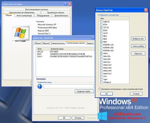 Skärmdump HashTab för Windows 8.1